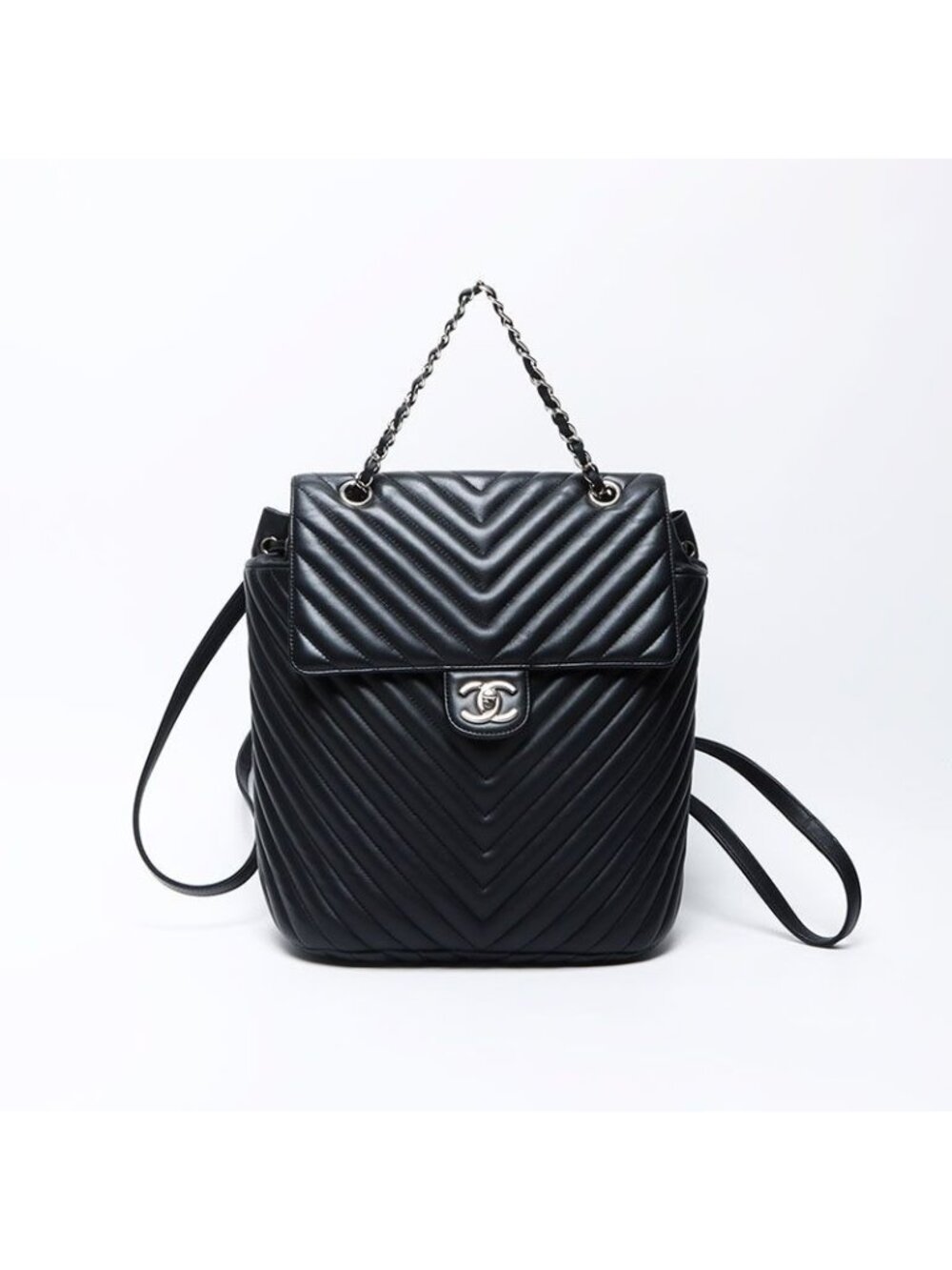 Chanel Backpack CC Logo Stitch Chevron